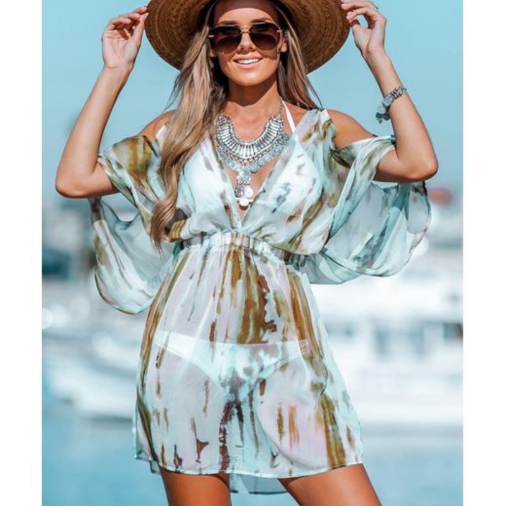 Earlene tie dye wash swim cover up NWT - Picture 5 of 5